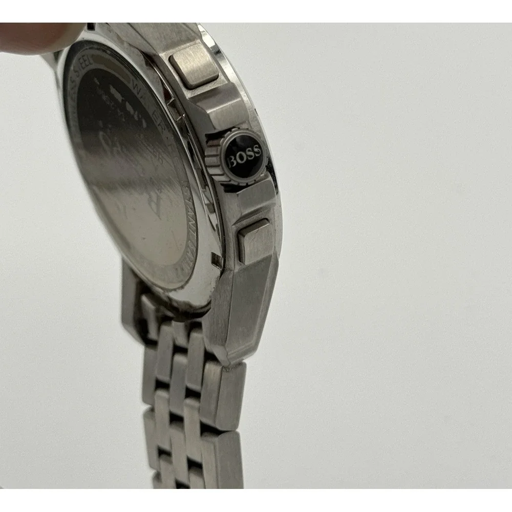 Hugo Boss Men's Stainless Steel Chronograph‎ Watch White Dial Quartz HB197
